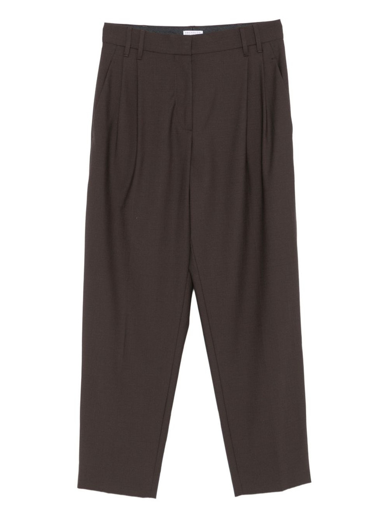 pleated wool straight trousers 1
