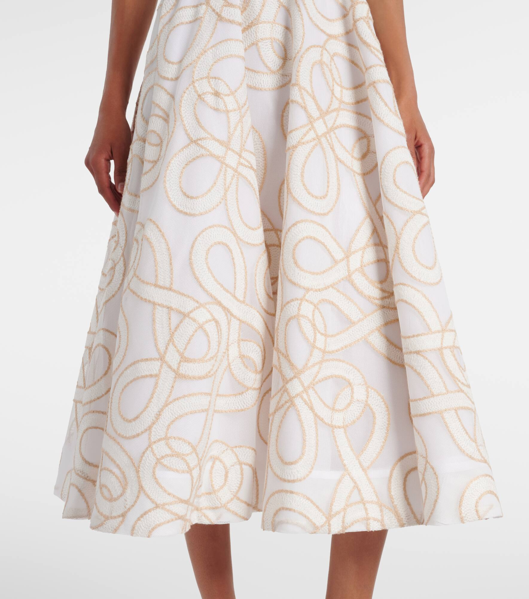 Irena embroidered halterneck midi dress - 5