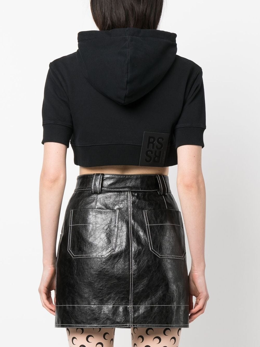 cropped short-sleeve hoodie - 4