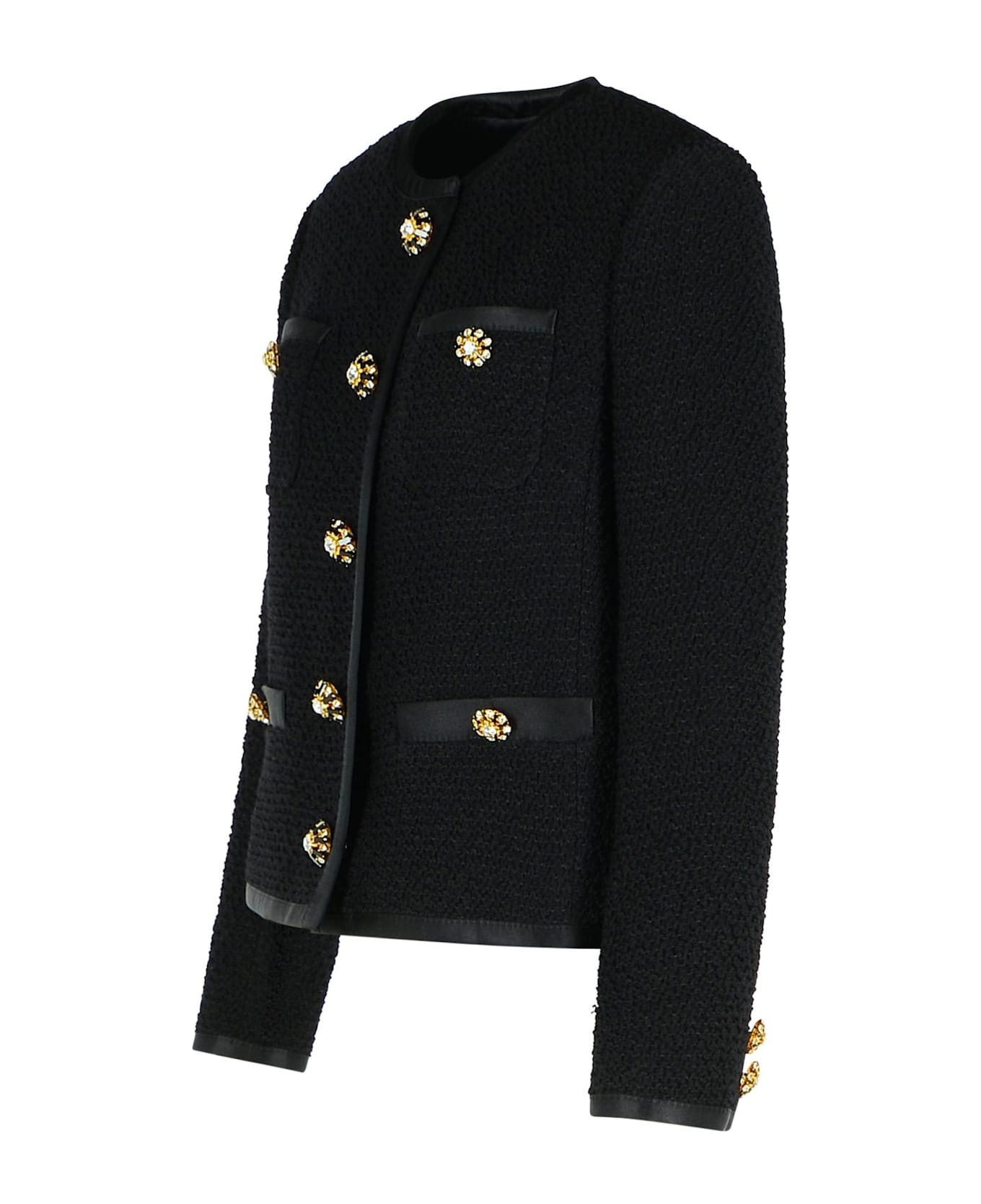 Black Wool Blend Jacket - 2