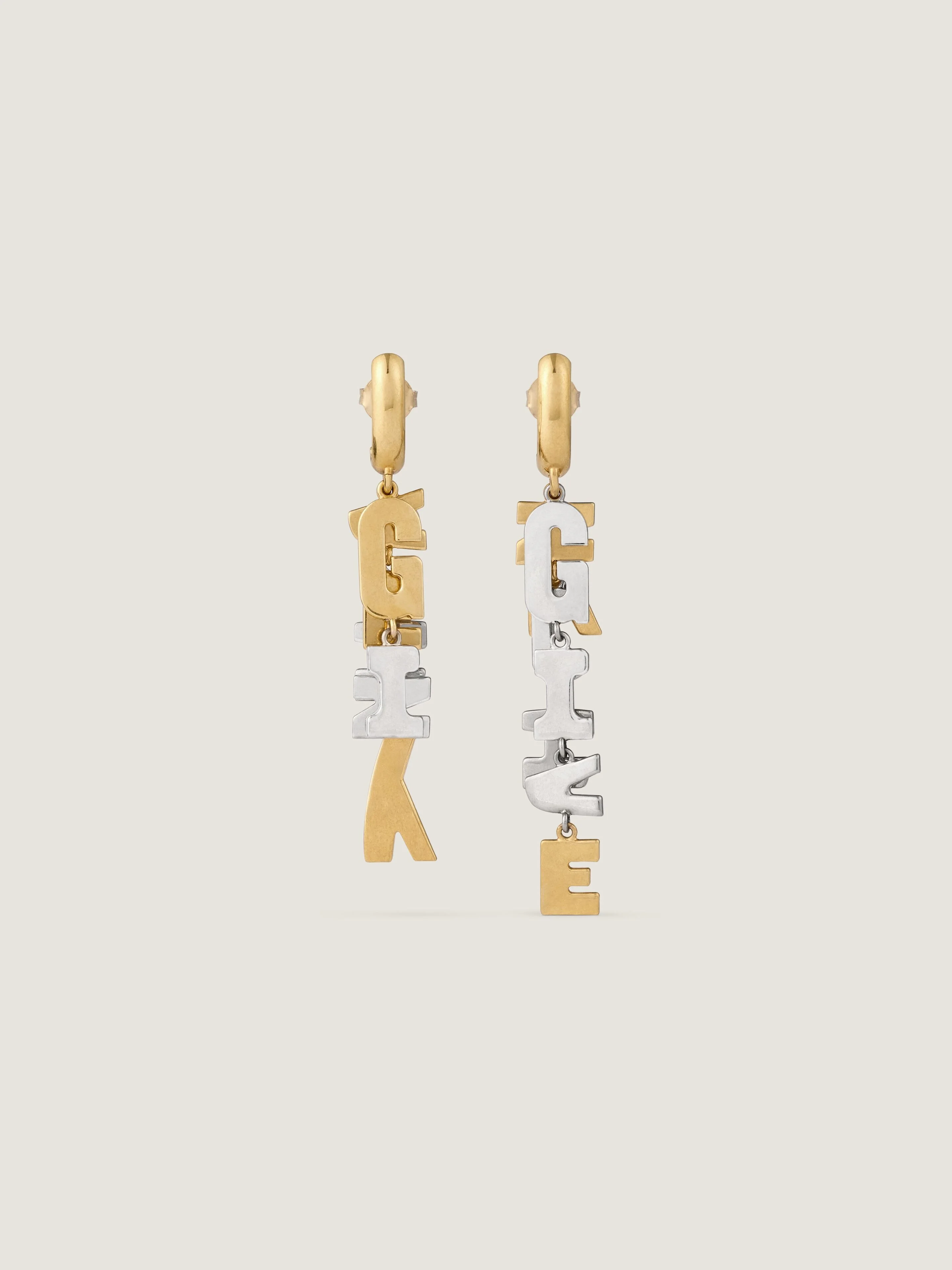 GIVENCHY LETTERS ASYMMETRIC EARRINGS IN METAL - 1