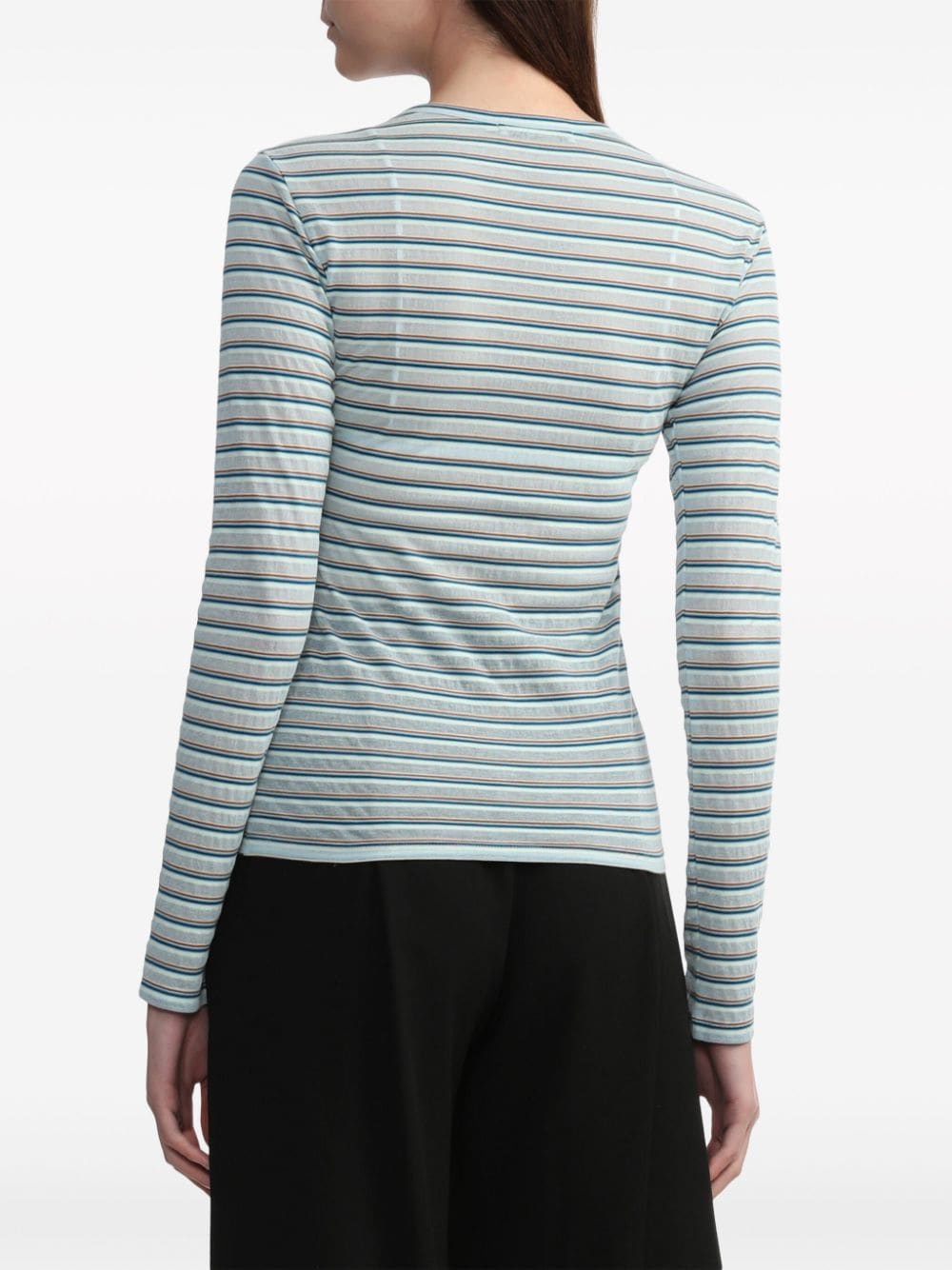 striped cotton-blend T-shirt - 4