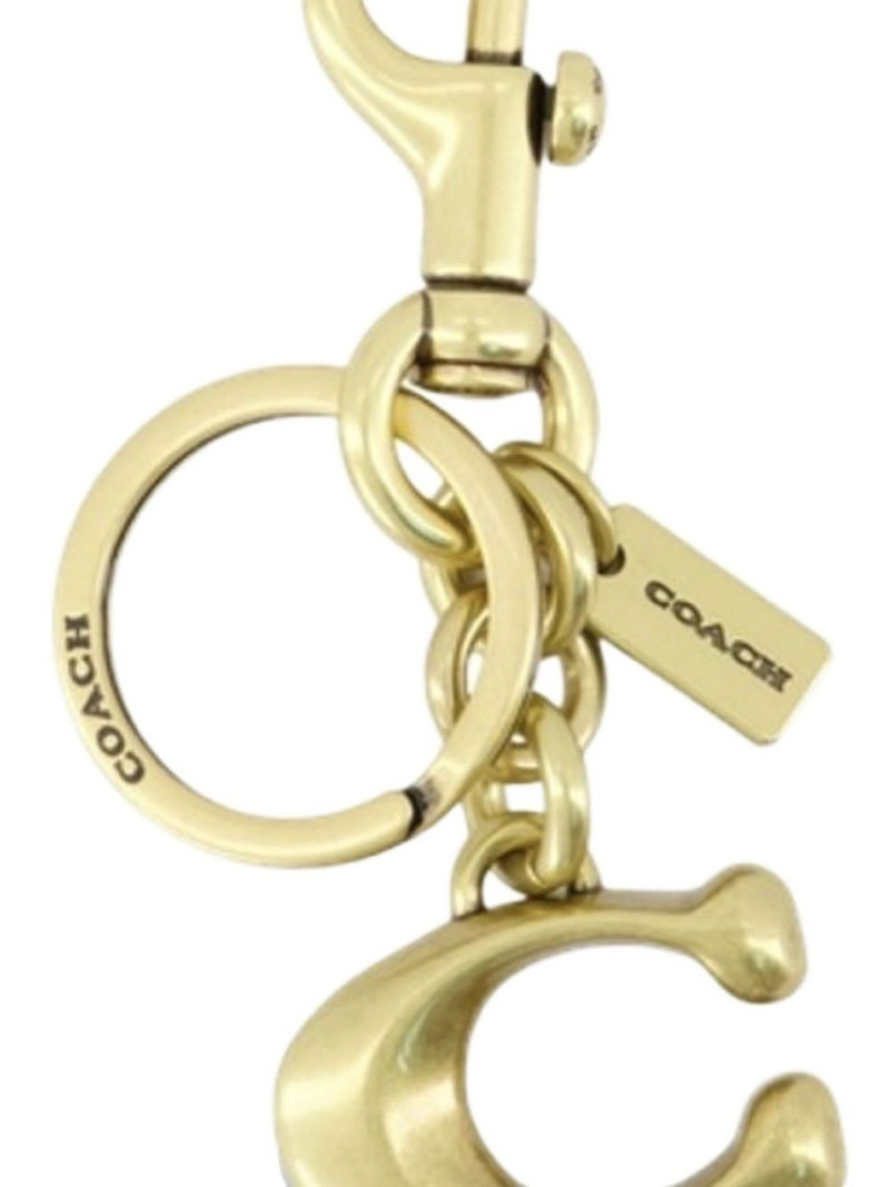 COACH Solid C logo-plaque keyring outlook