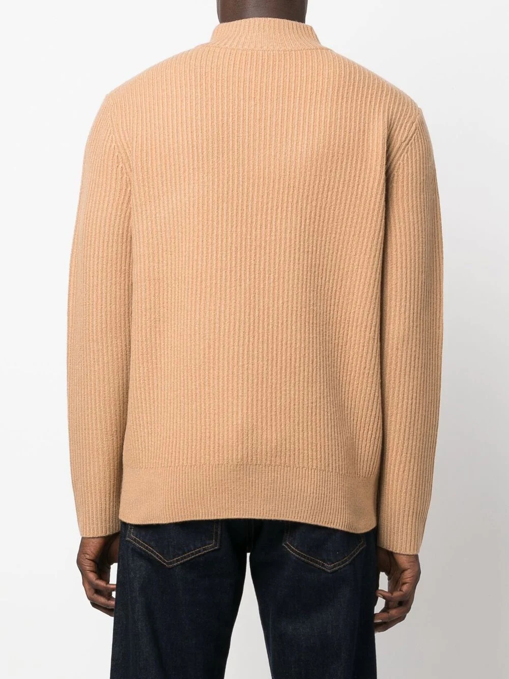 ribbed-knit high-neck jumper - 4