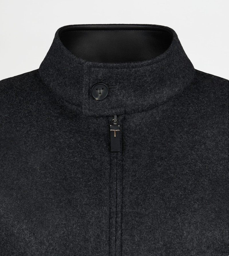 BOMBER JACKET IN DOUBLE CASHMERE - GREY 6