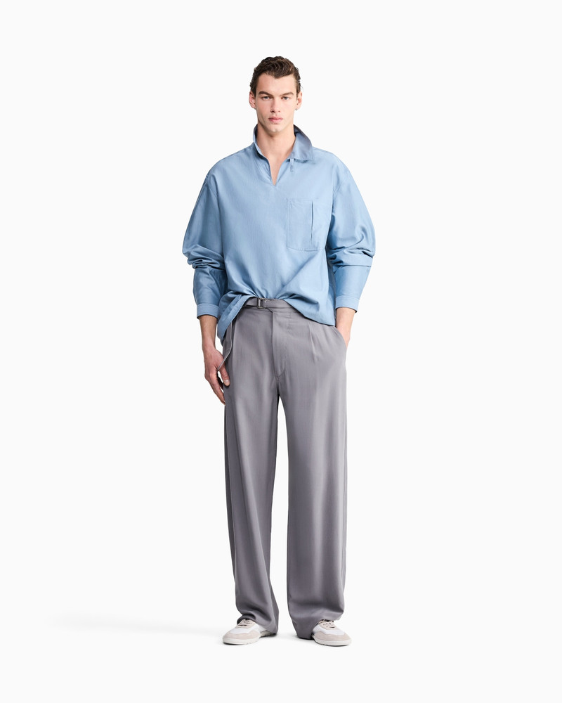 SILK AND LINEN SINGLE-PLEAT TROUSERS 2