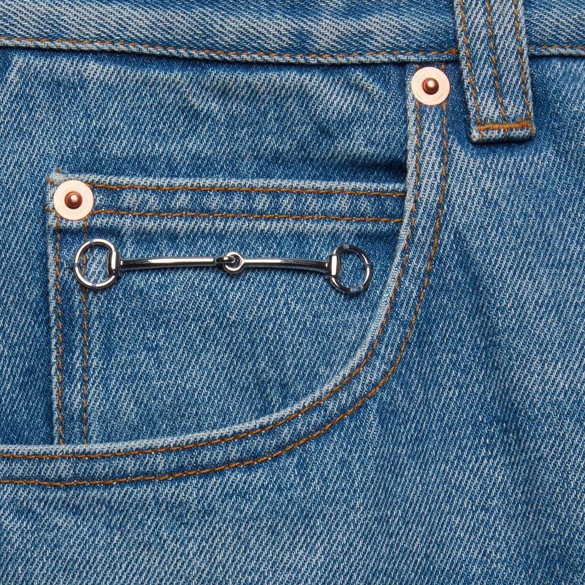 Denim pant with slim Horsebit - 4