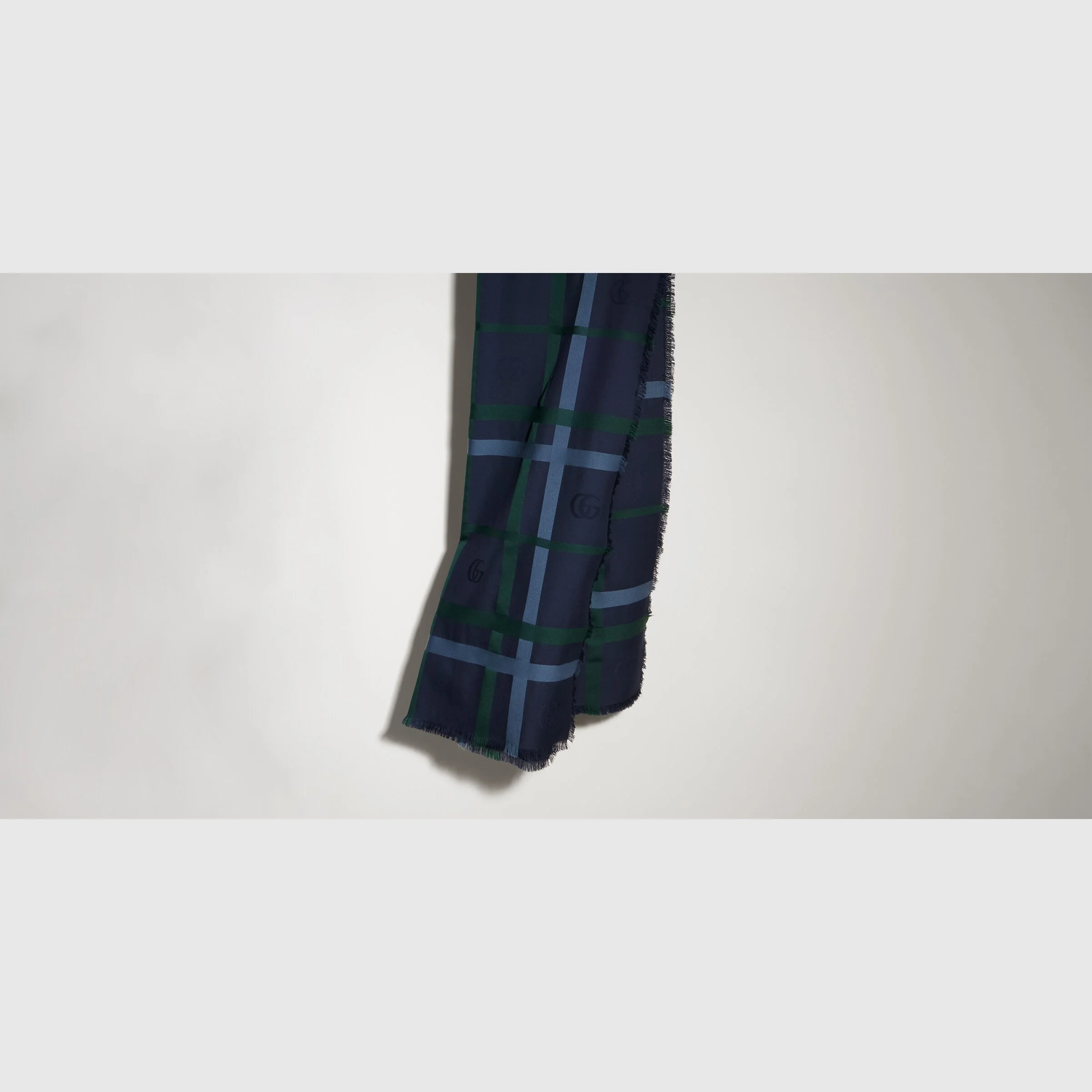 Tartan cashmere jacquard stole - 1