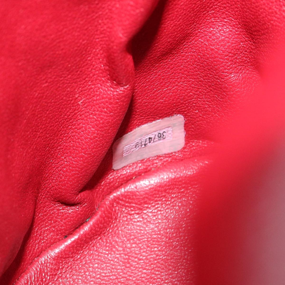CHANEL Matelasse Chain Hand Bag Lamb Skin Red CC - 12