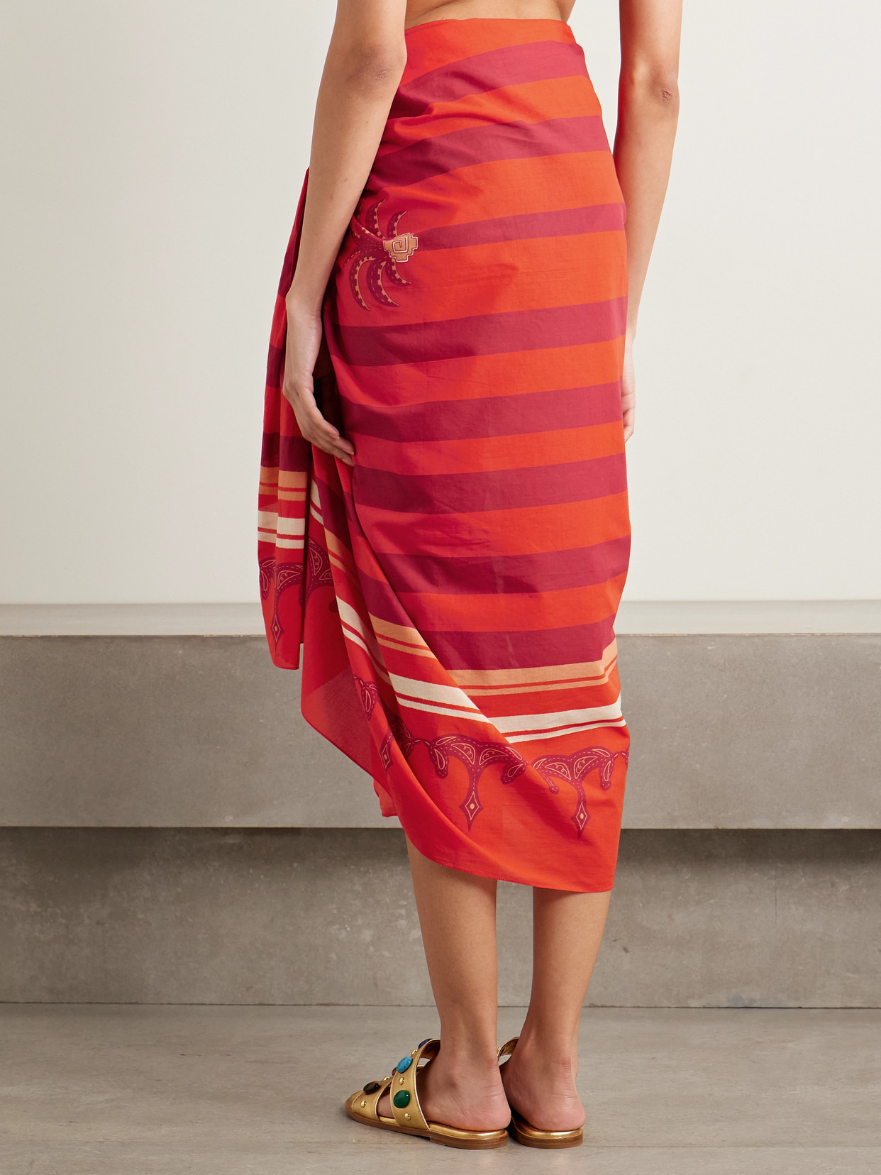 Printed Organic Cotton-voile Pareo - 3