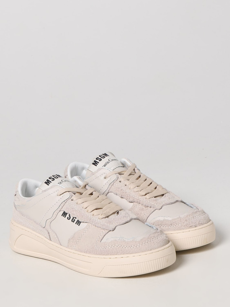 MSGM MSGM Fantastic Green tanned leather sneakers outlook