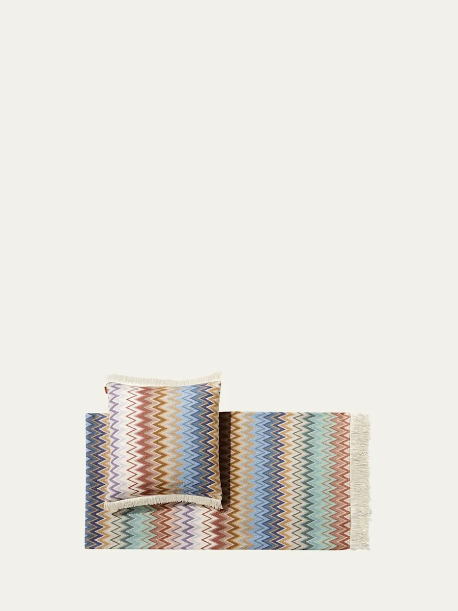 Margot Chevron Fringe Throw Rug - 1