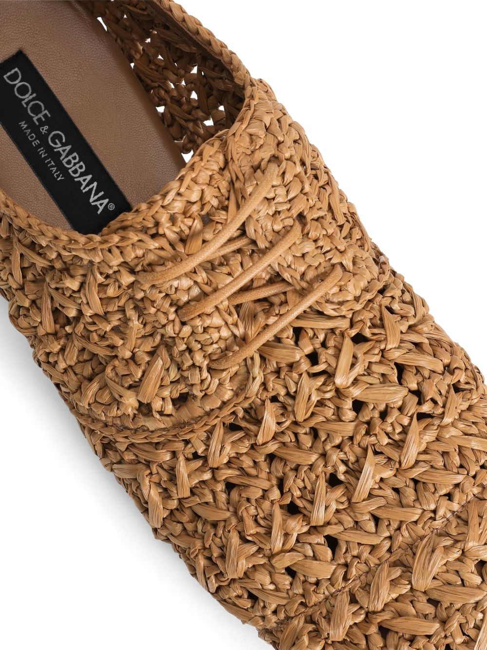 woven raffia Derby shoes - 4