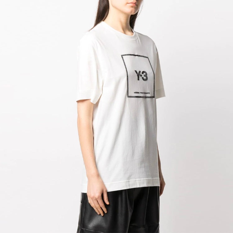 Y-3 SS21 Alphabet Logo Loose Round Neck Short Sleeve White T-Shirt GV6061 - 4