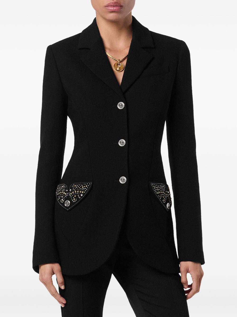 embellished pocket wool jacket - 3