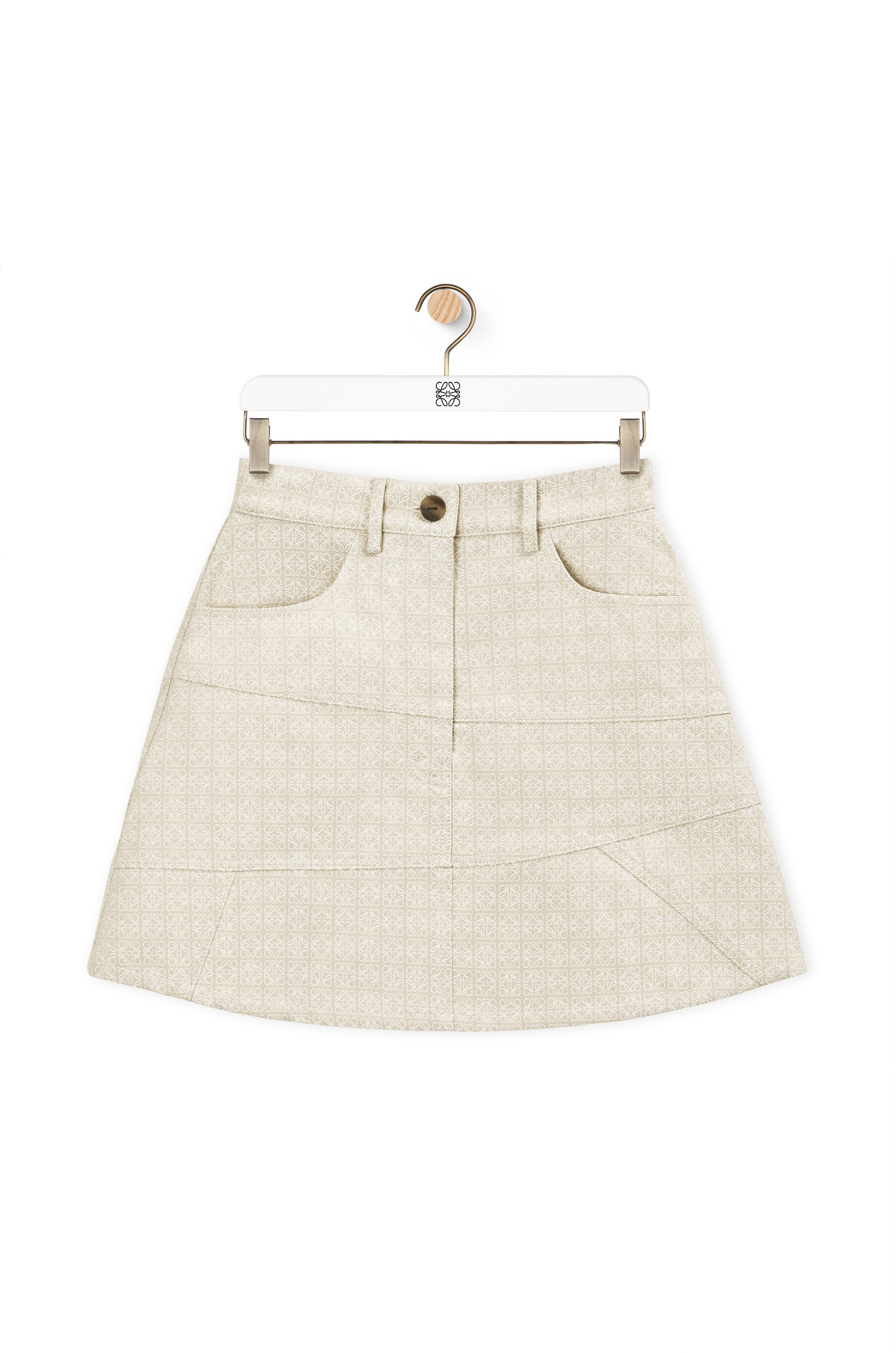 Anagram jacquard mini skirt in cotton - 1