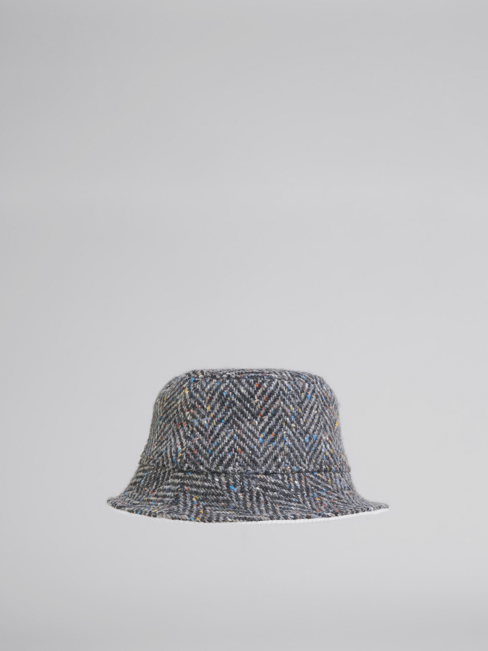 GREY CHEVRON WOOL BUCKET HAT - 3