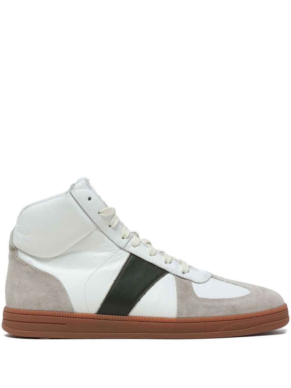 colour-block leather high-top sneakers - 1