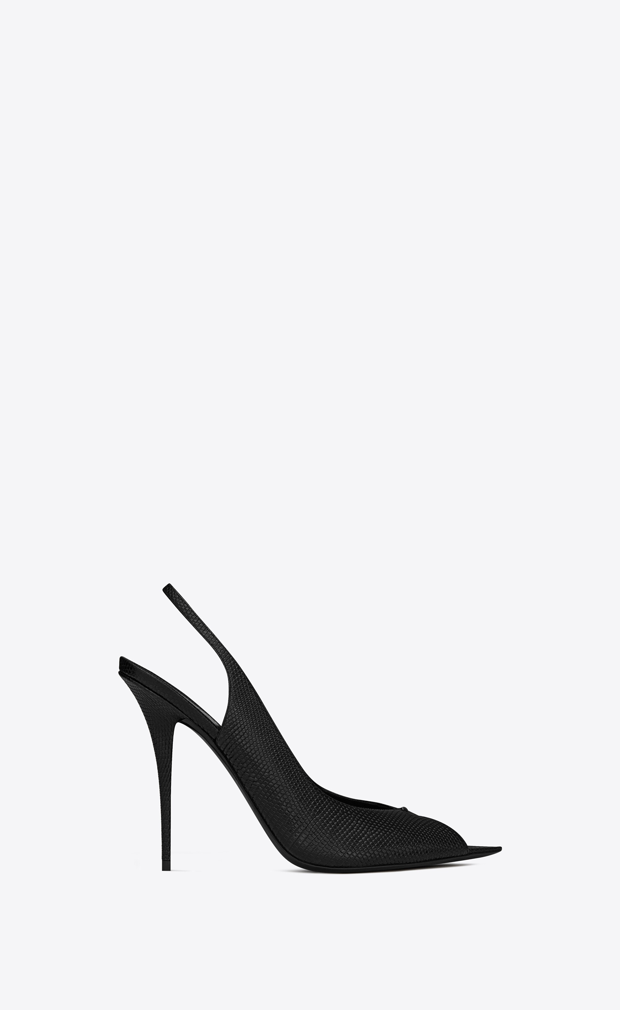 lui slingback sandals in lizard-embossed shiny leather - 2
