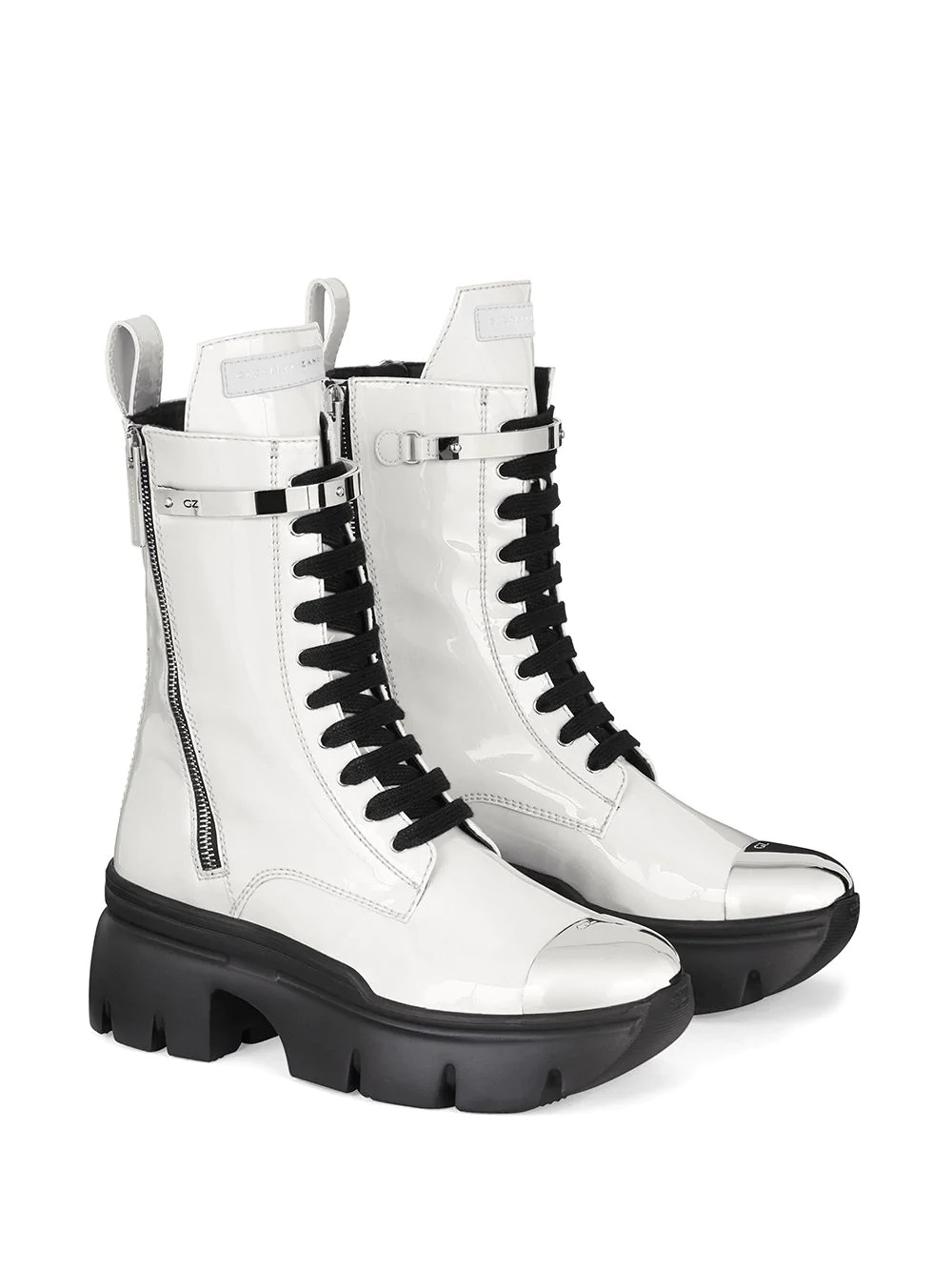 patent track sole boots  - 2