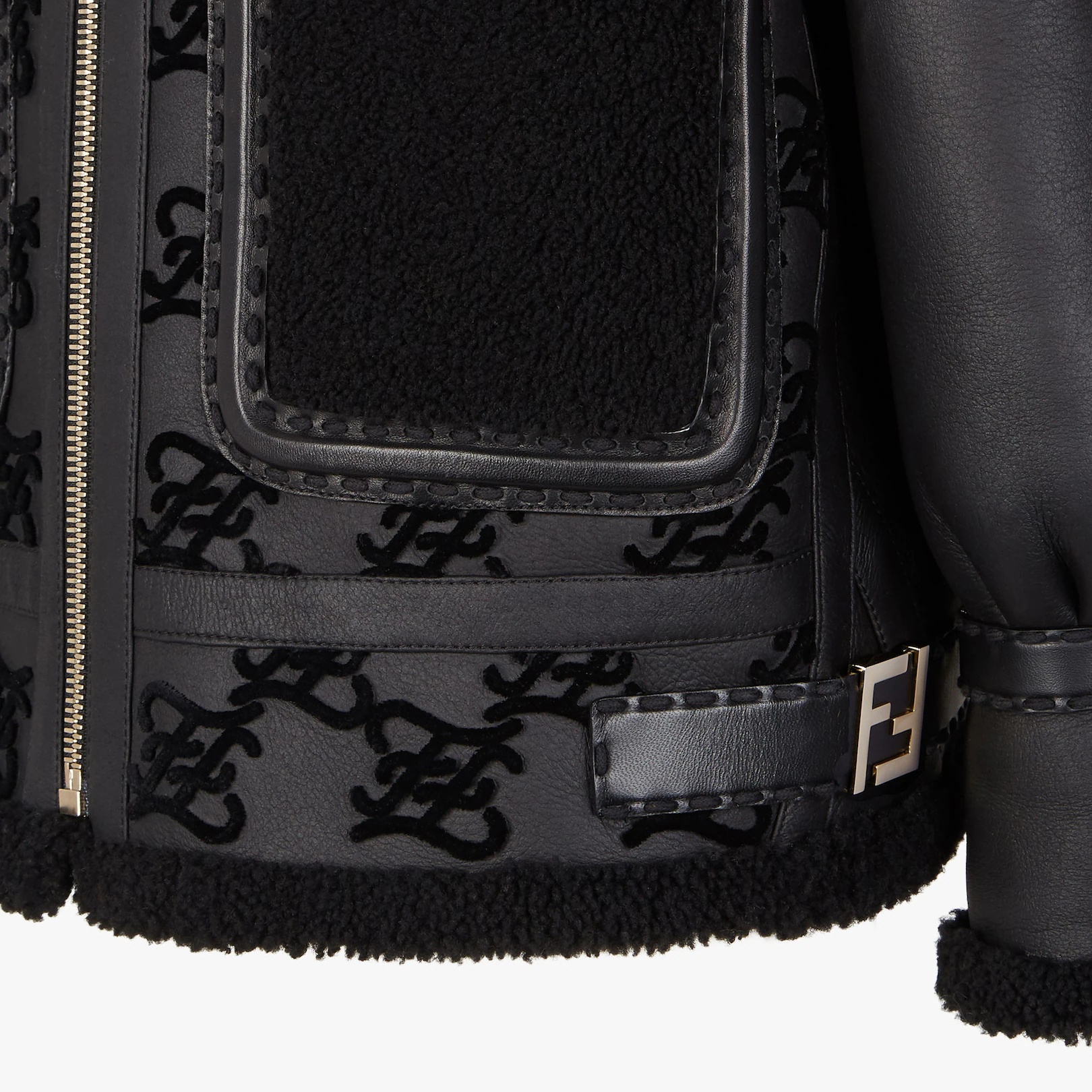 Black shearling jacket - 3