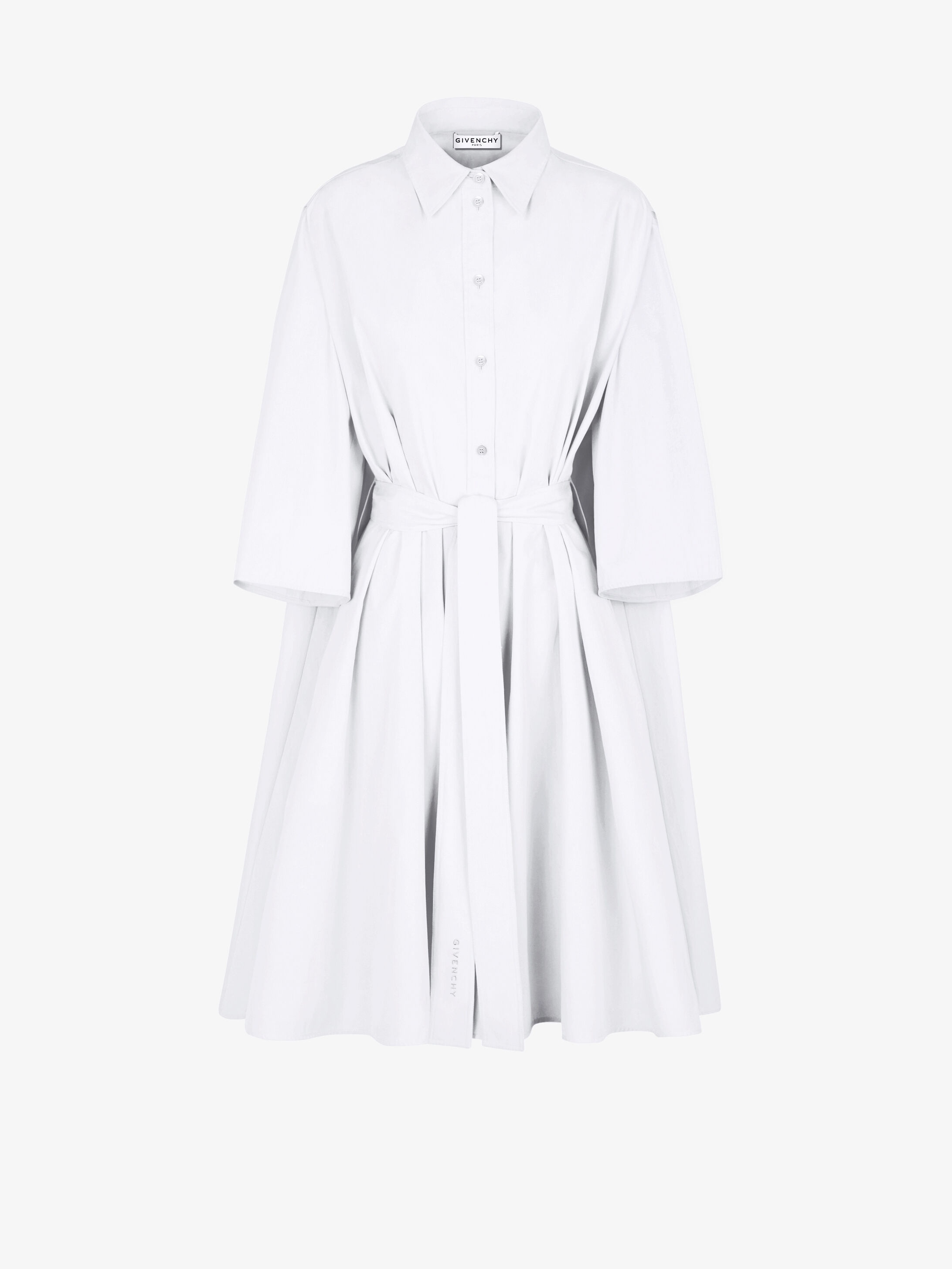 Belted shirt dress in popeline - 1