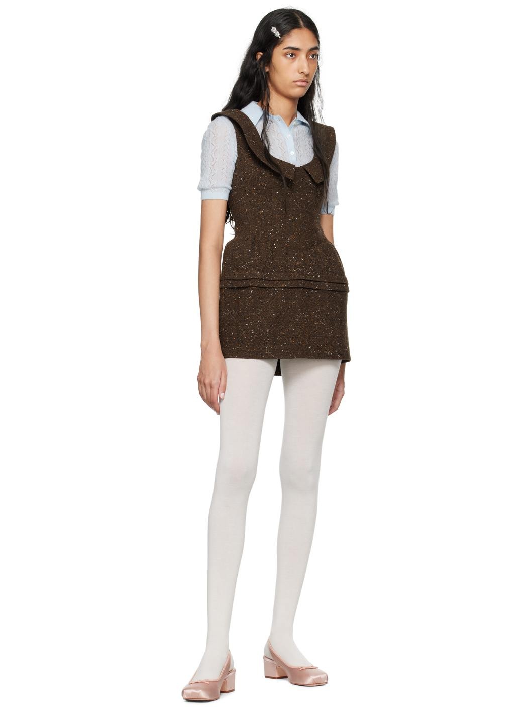 Brown Flower Bud Minidress - 4