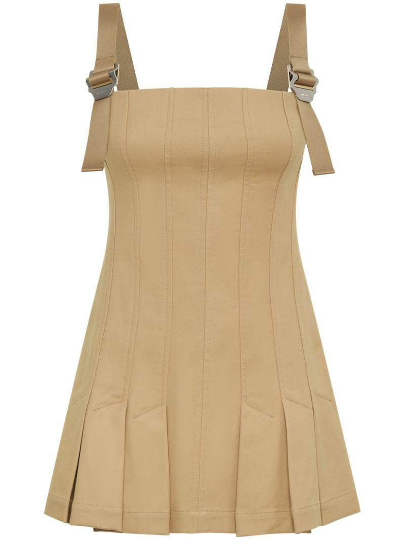buckle-detail pleated minidress 1