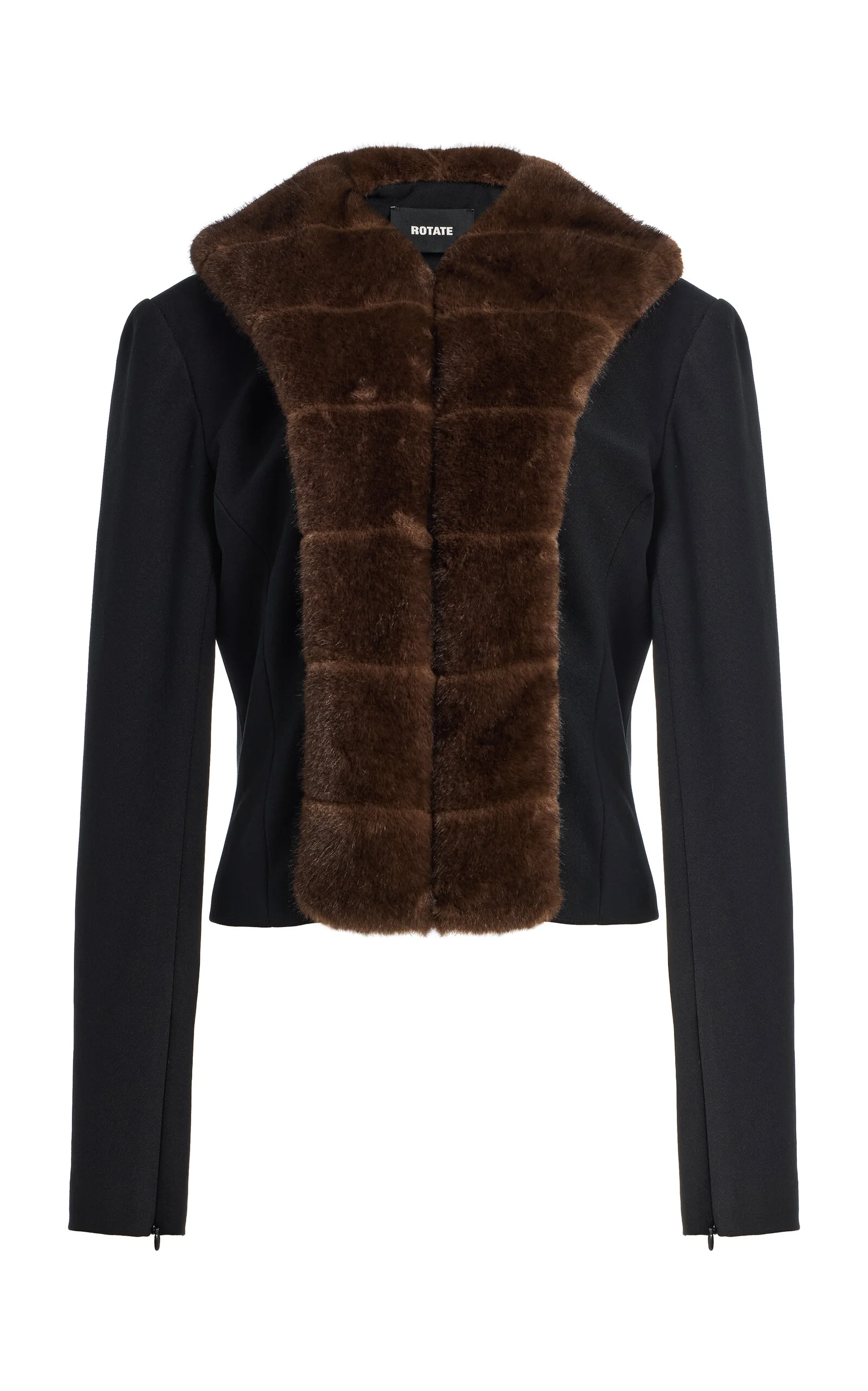 Faux-Fur-Trimmed Cardigan - 1