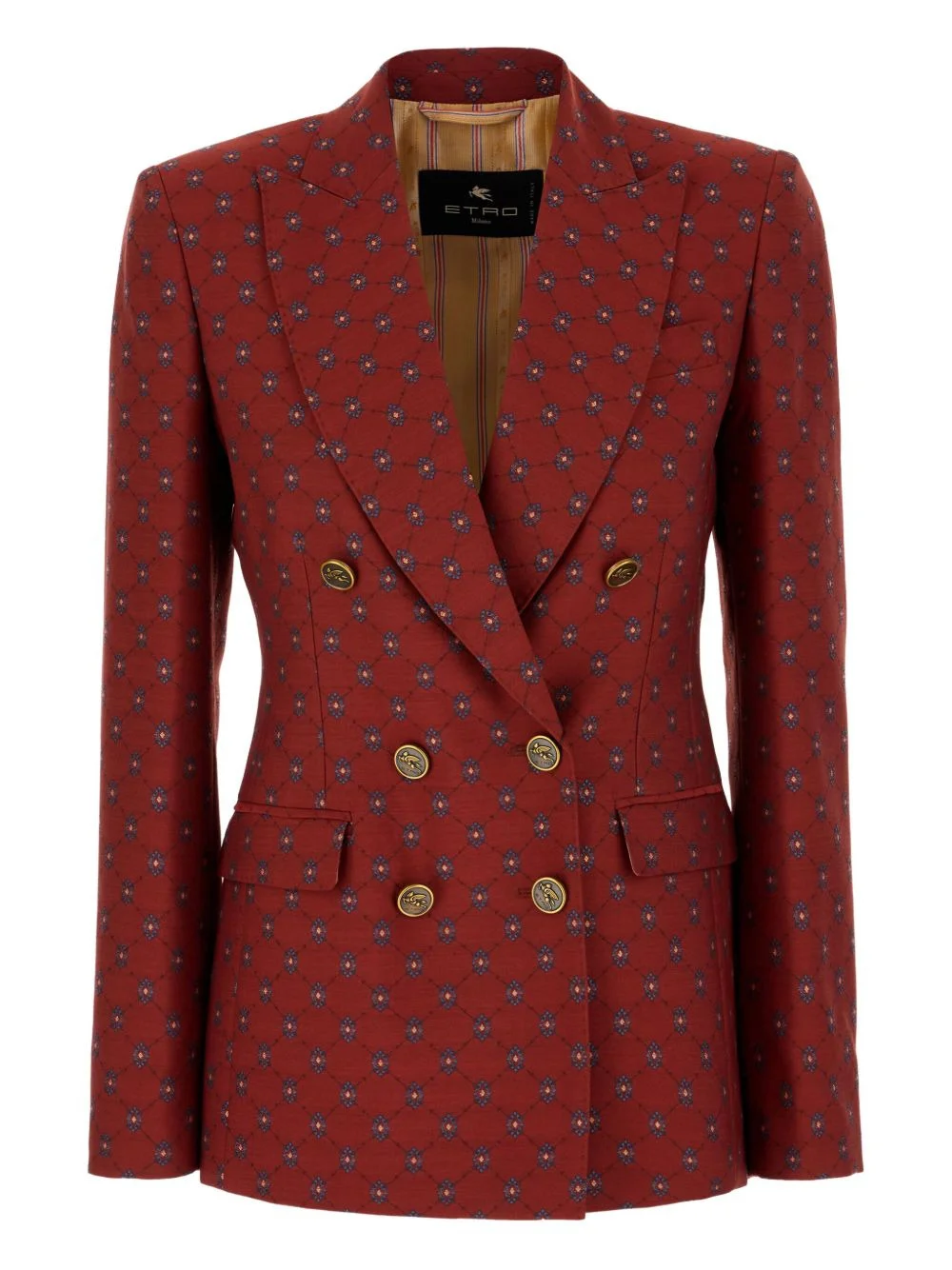geometric-pattern double-breasted blazer - 1
