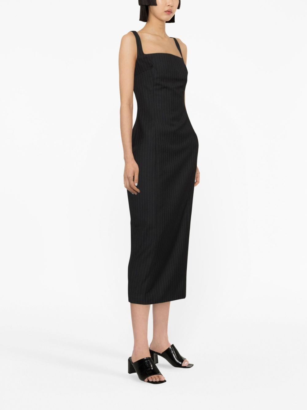 pinstripe midi dress - 3