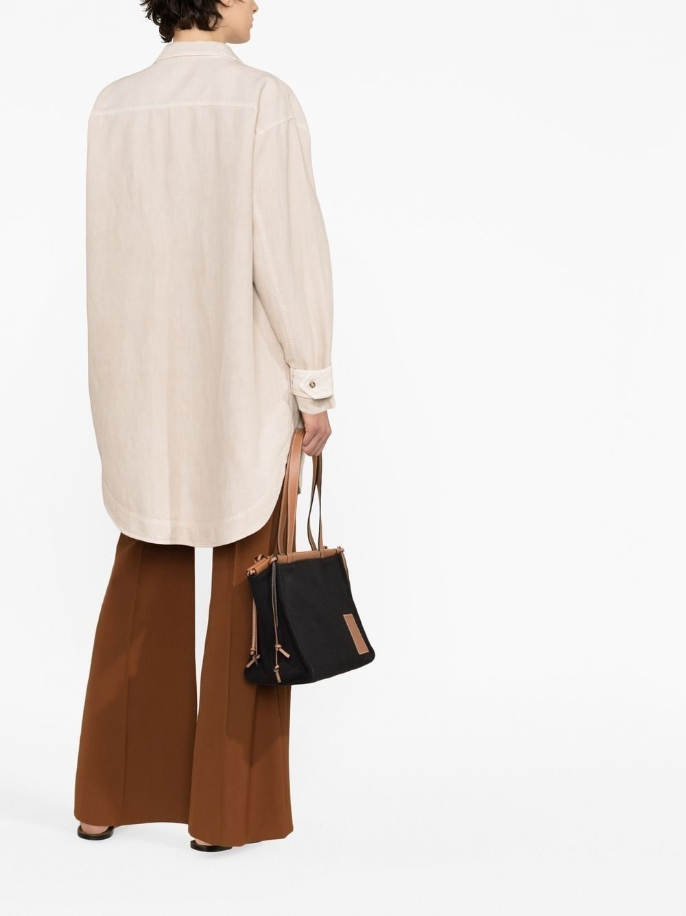 cotton and linen oversized shirt - 4