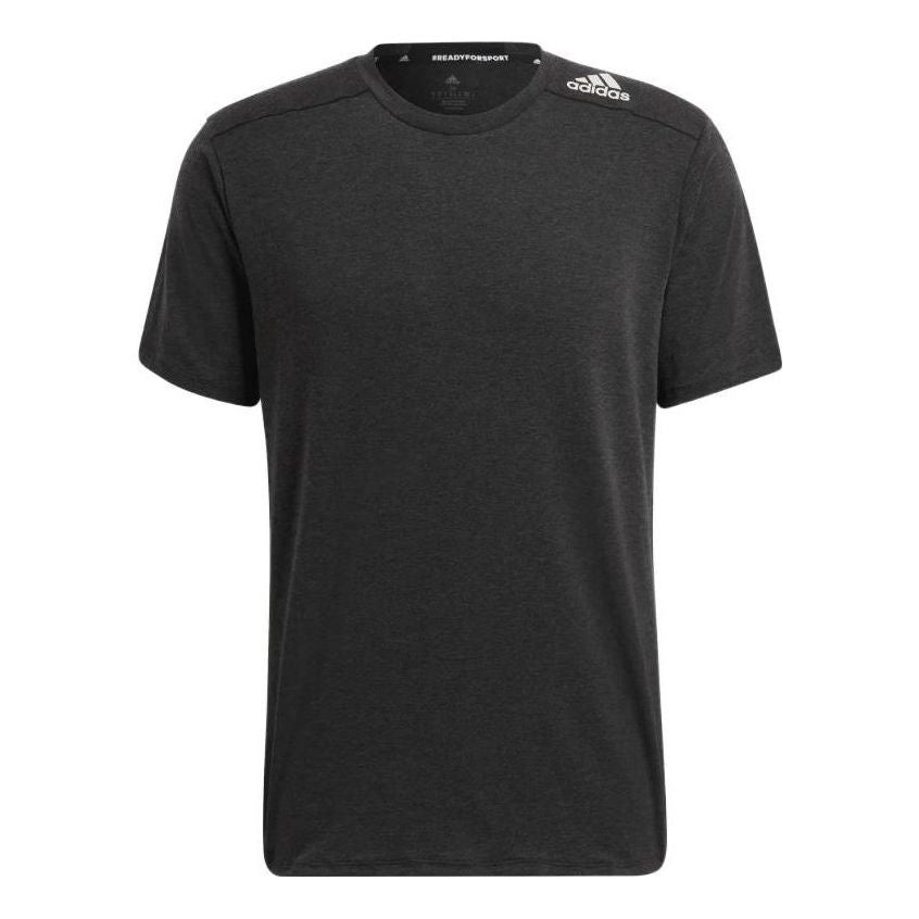 Men's adidas Sports Gym Round Neck Short Sleeve Black T-Shirt HB9204 - 1