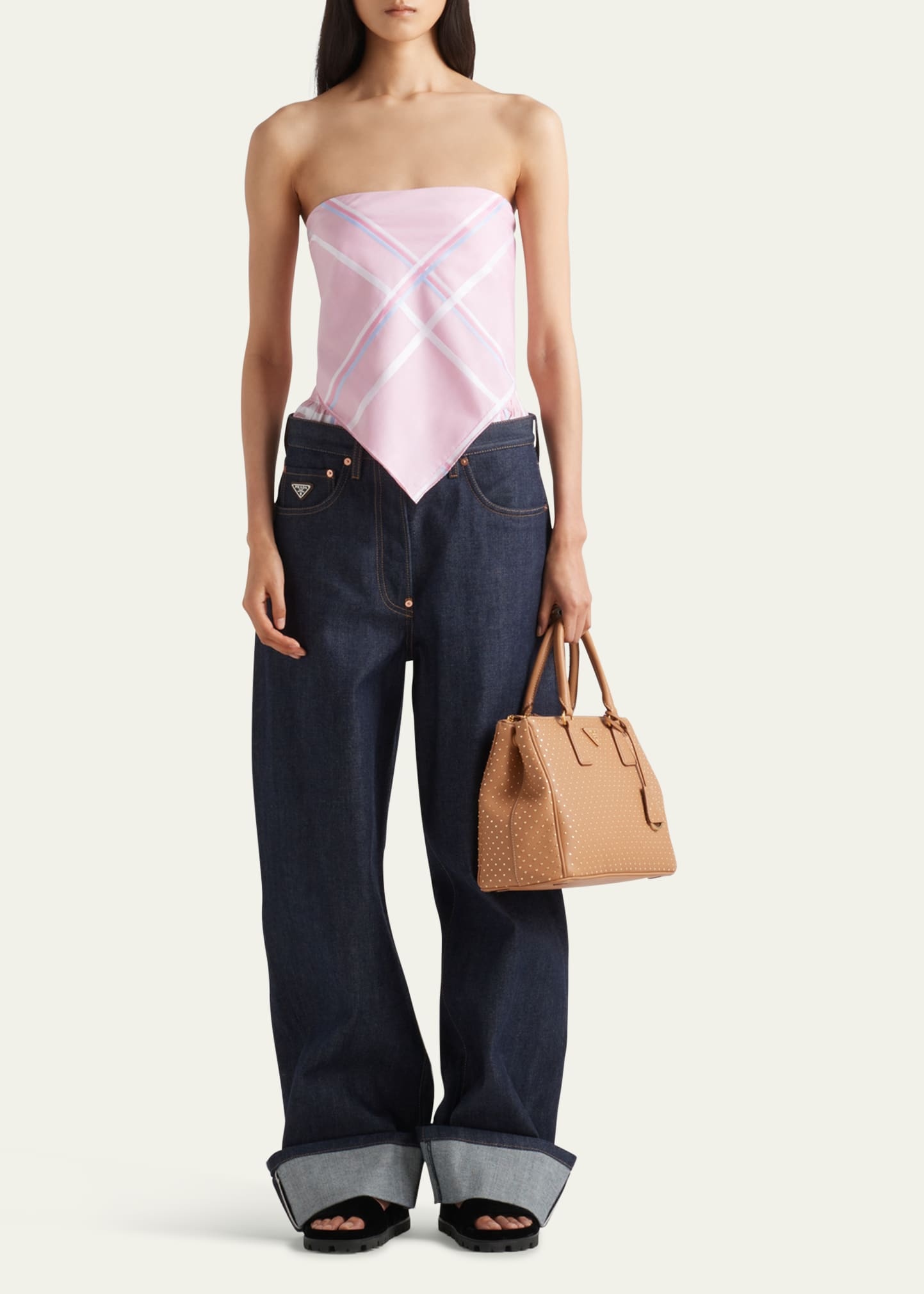 Galleria Large Studded Leather Top-Handle Bag - 5