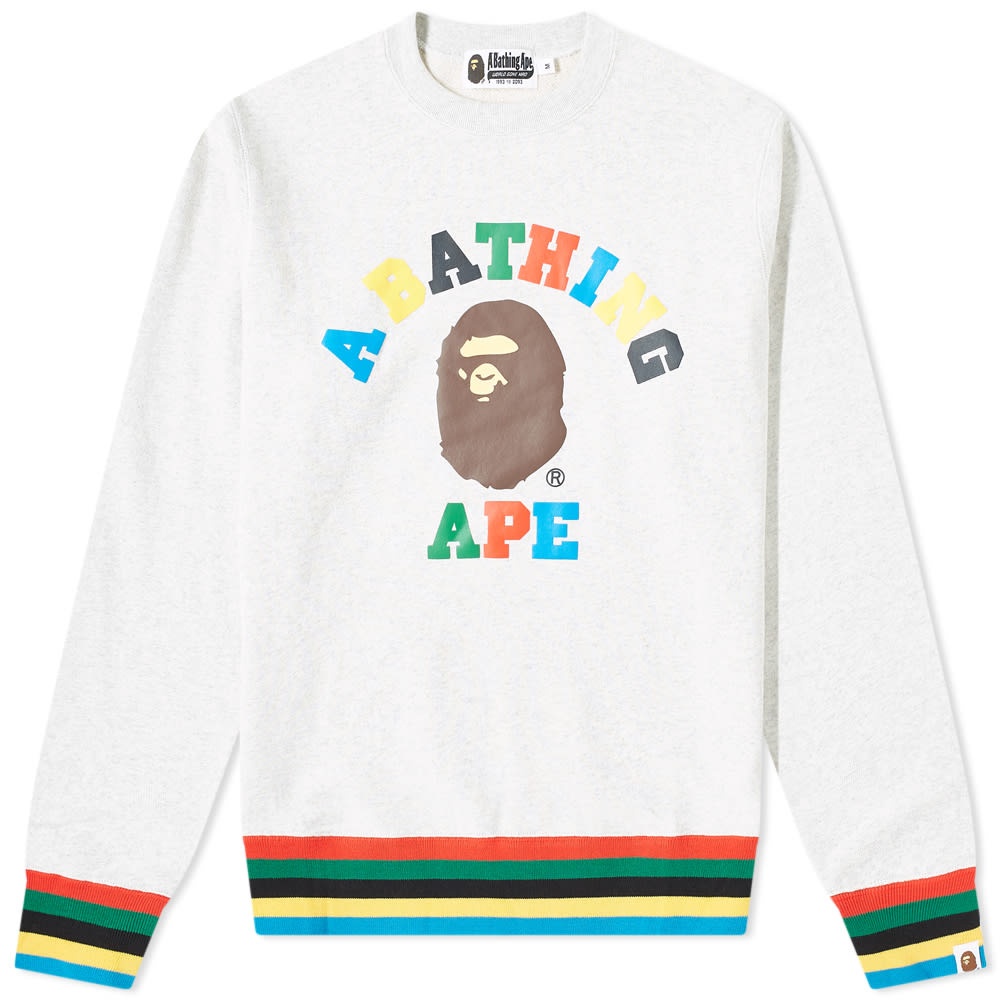 A Bathing Ape College Line Rib Crew Sweat - 1