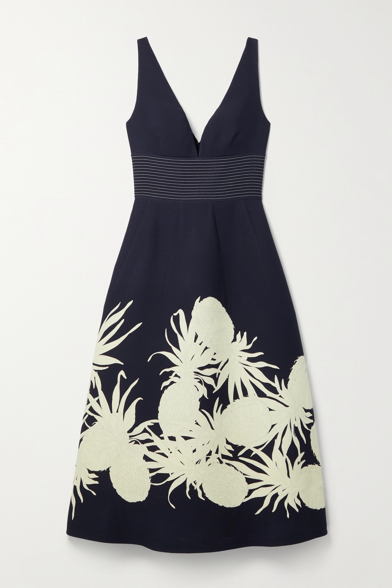 Printed wool and silk-blend midi dress - 1