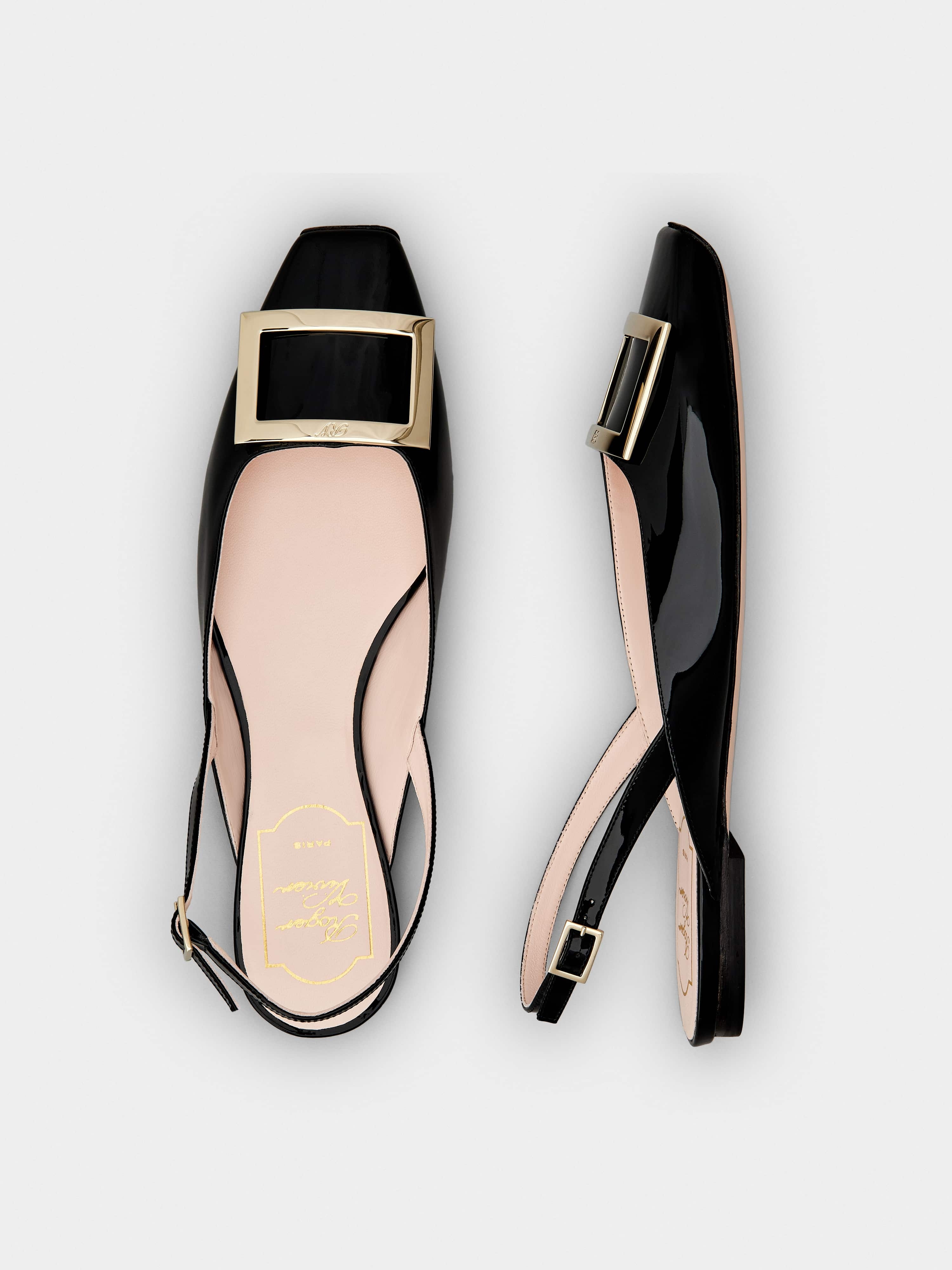 Trompette Metal Buckle Slingback Ballerinas in Patent Leather - 7