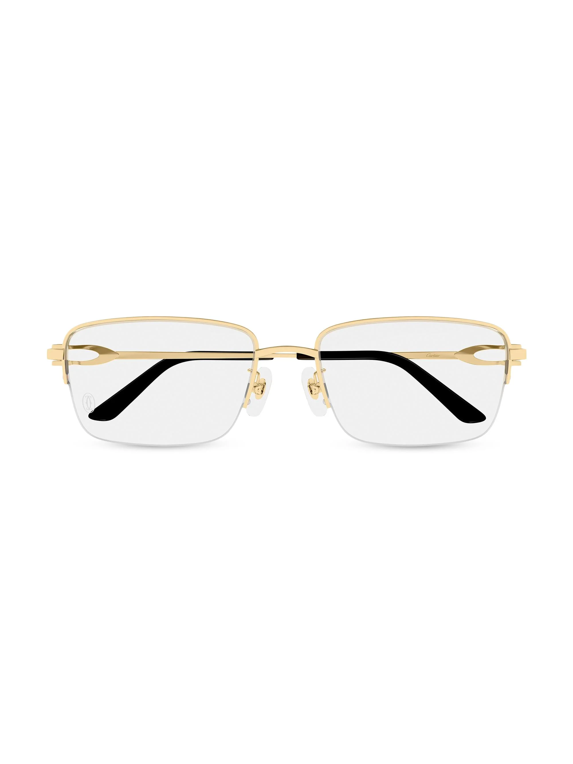 Men's C Décor 24K-Gold-Plated Rectangular Optical Glasses - Gold Clear - 1