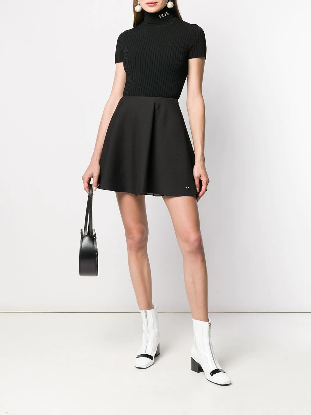 flounced crepe skirt - 2