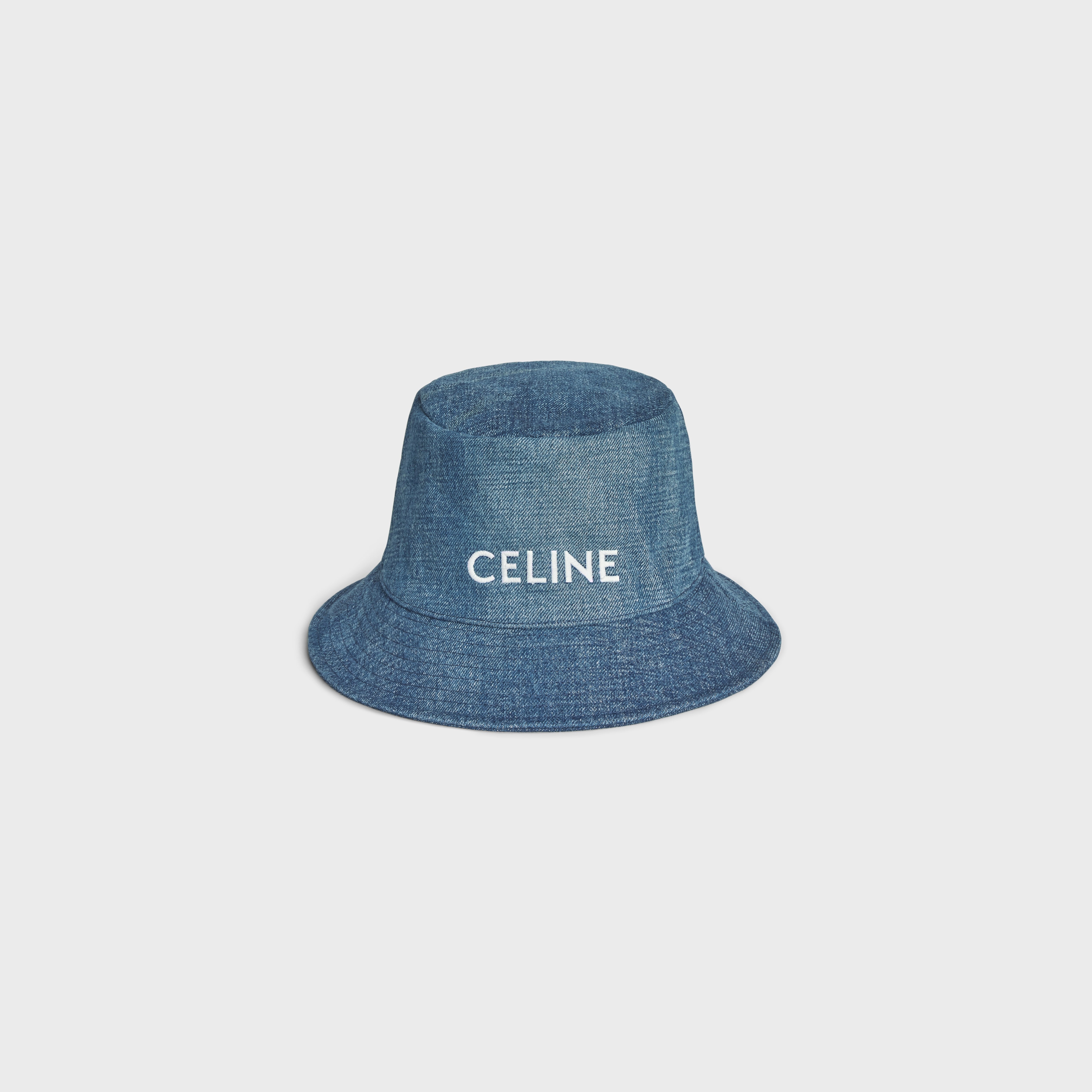 CELINE BUCKET HAT IN DARK UNION WASH DENIM - 1