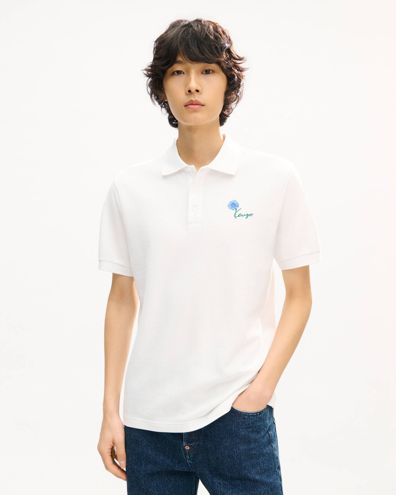 KENZO 'KENZO Tulip' embroidered slim polo in cotton outlook