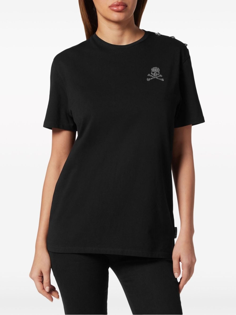 skull-embellished cotton T-shirt - 4