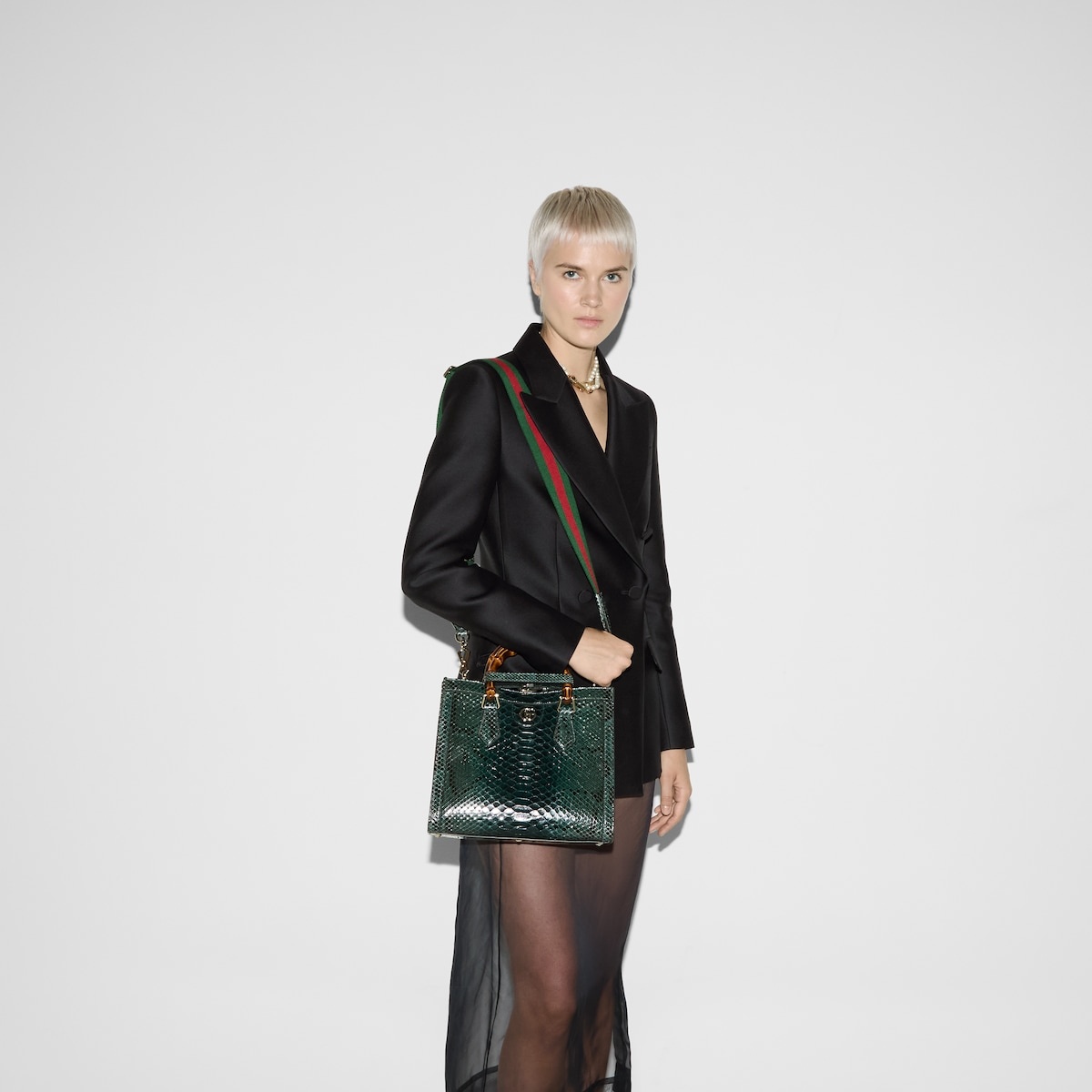 Gucci Diana small python tote bag - 5