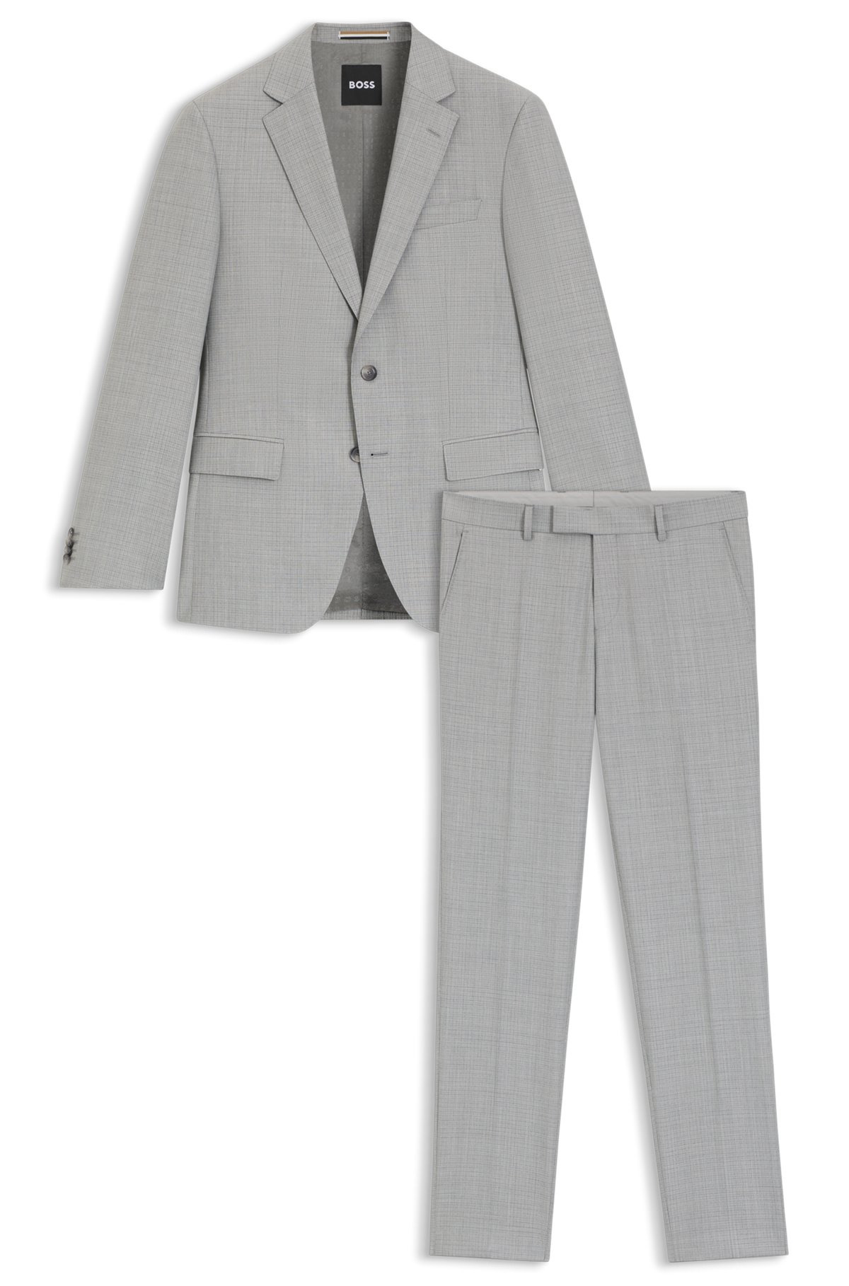 SLIM-FIT SUIT IN MICRO-PATTERNED VIRGIN WOOL - 8