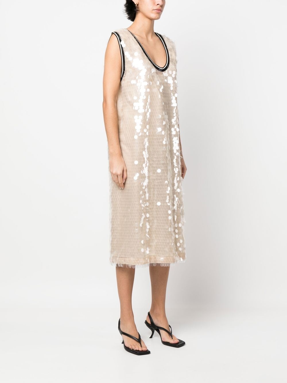 sequin-embellished V-neck dress - 3