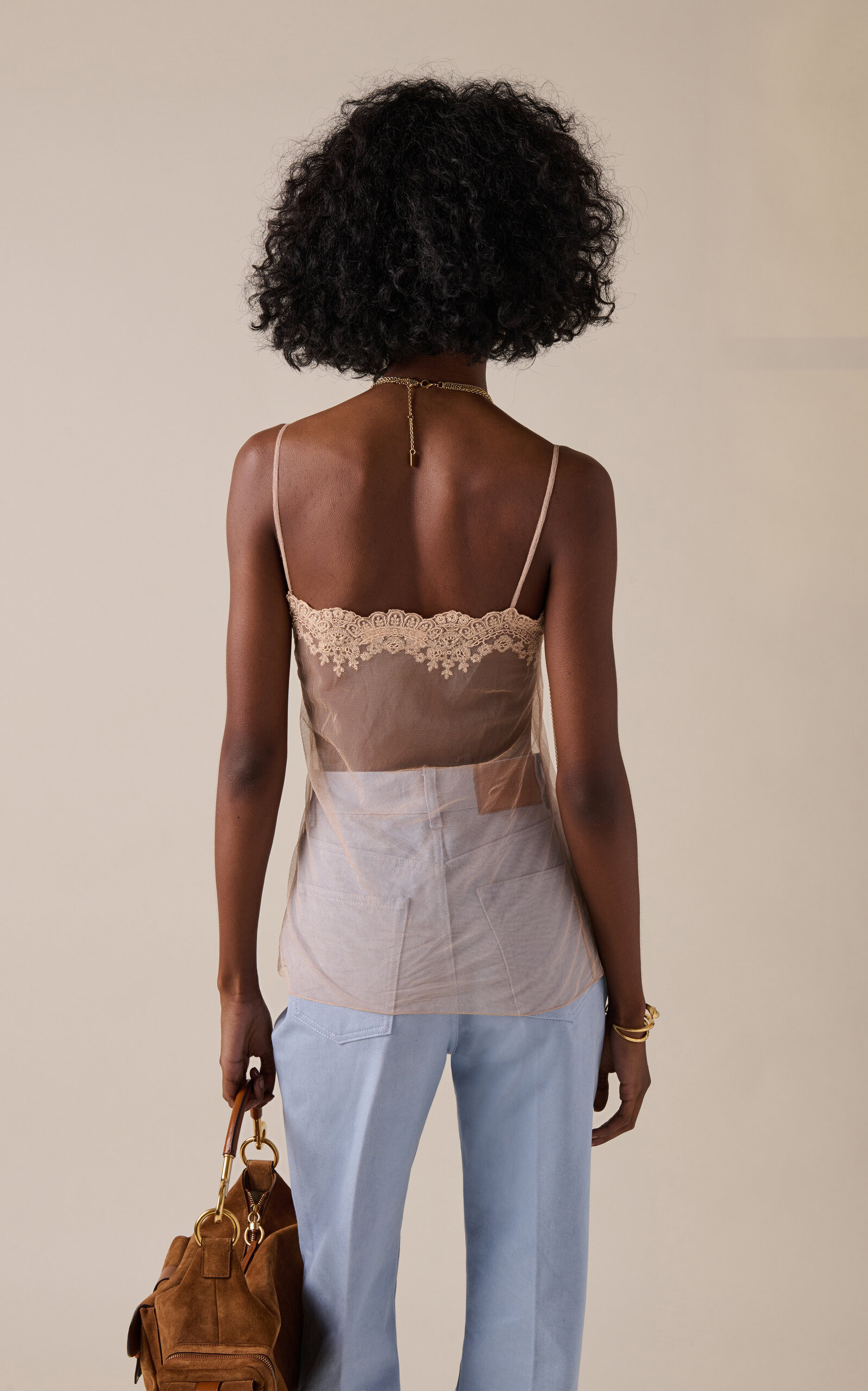 Embroidered Lace Tank Top pink - 4