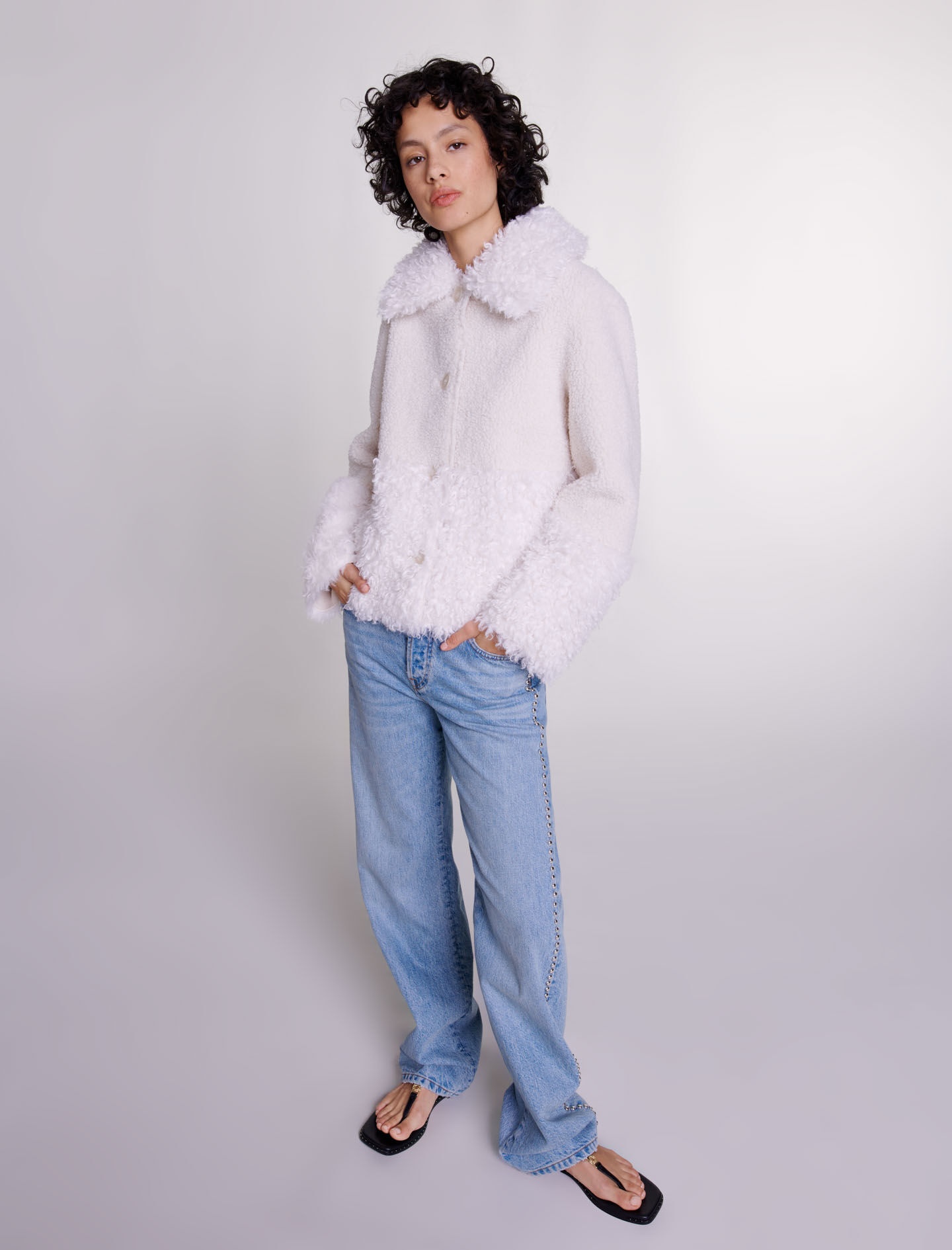 Short fake fur coat - 6