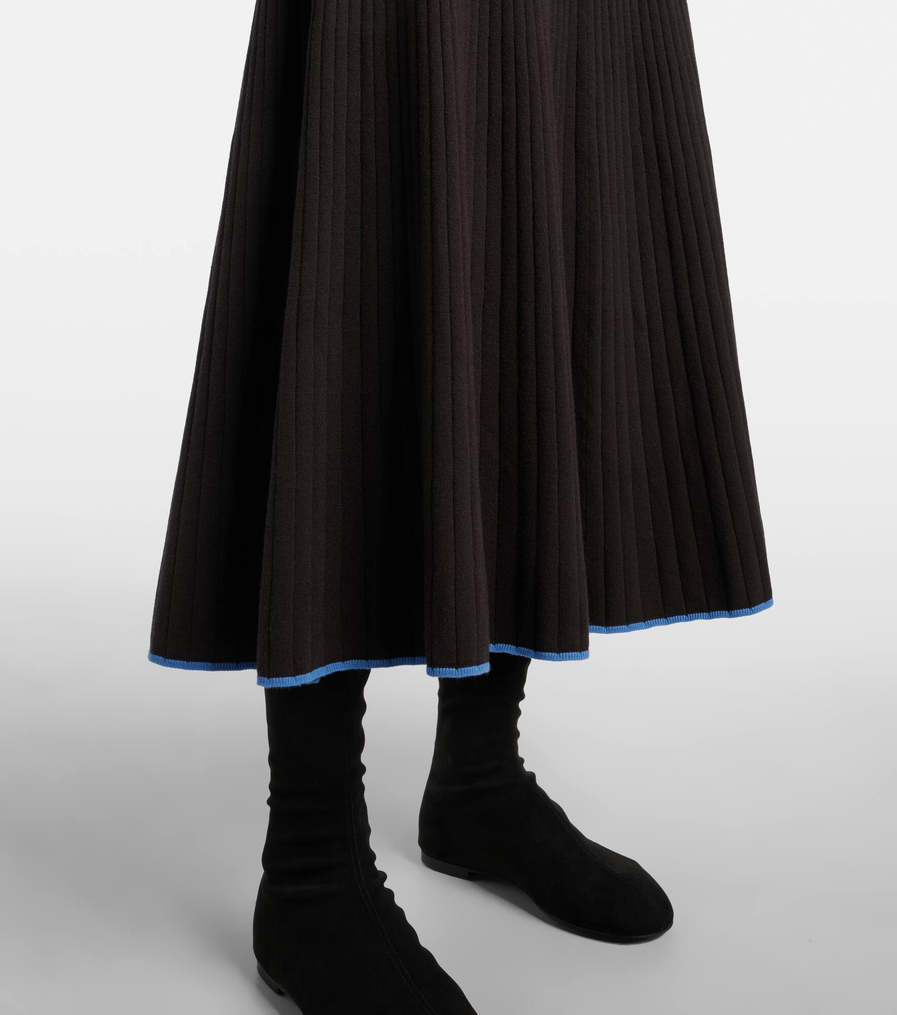 Carly ribbed-knit midi skirt - 5