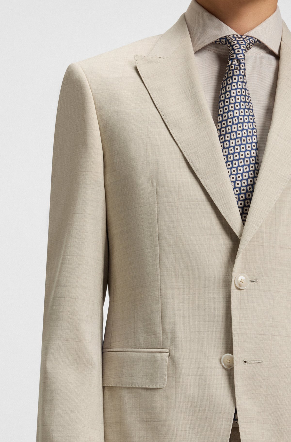 SLIM-FIT SUIT IN CHECKED STRETCH WOOL - 5