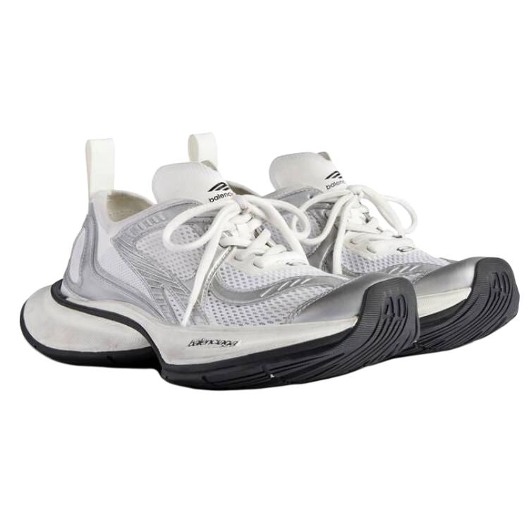 (WMNS) Balenciaga Circuit Sneakers 'White and Silver Polyester Nylon TPU and Polyurethane' 793944WFL - 3